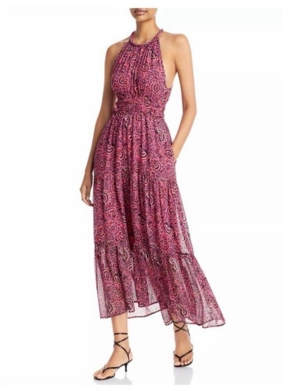 A.L.C. Pink Paisley Halter Maxi Dress